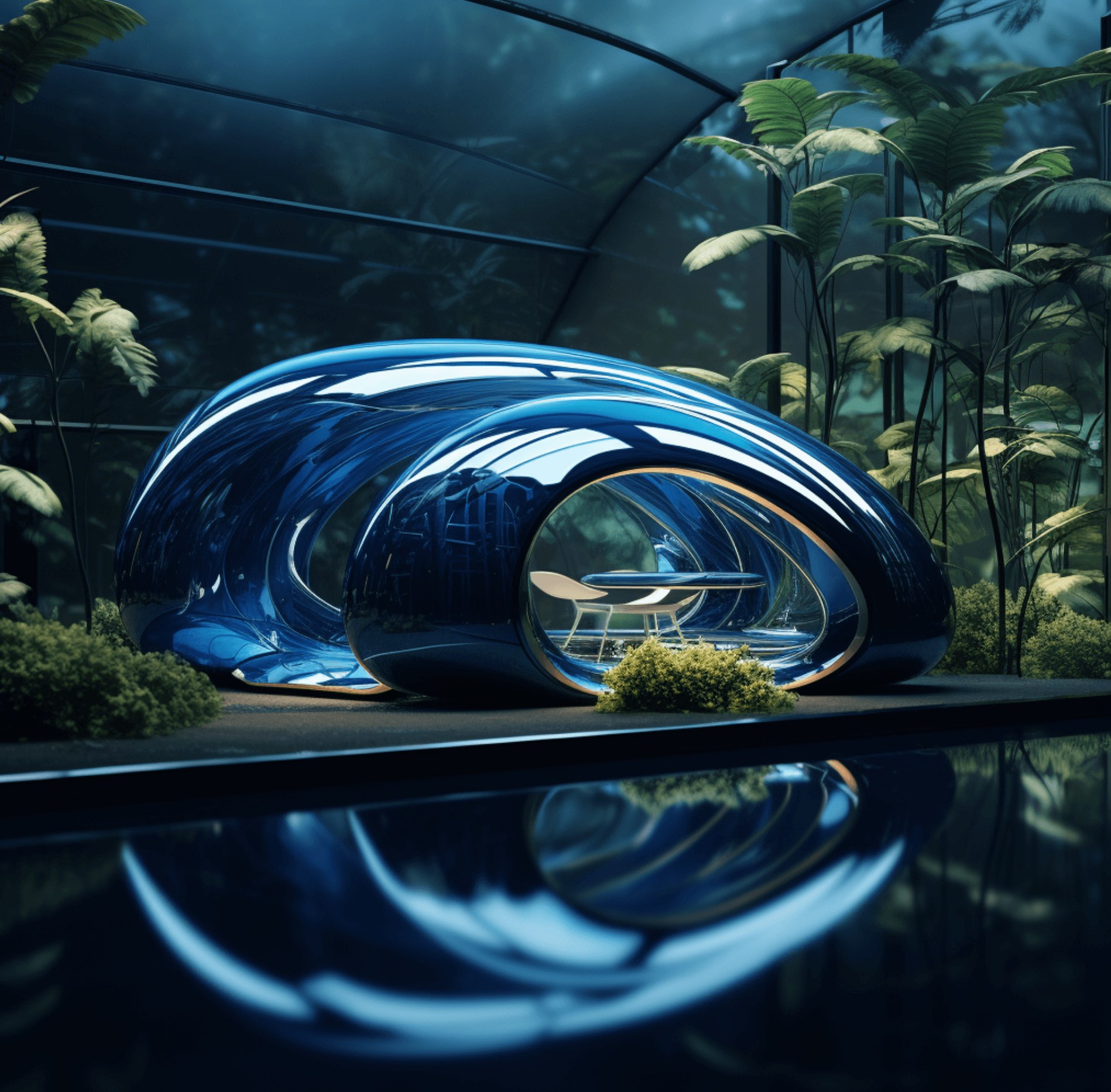 image représentant un environnement futuriste associé à la nature